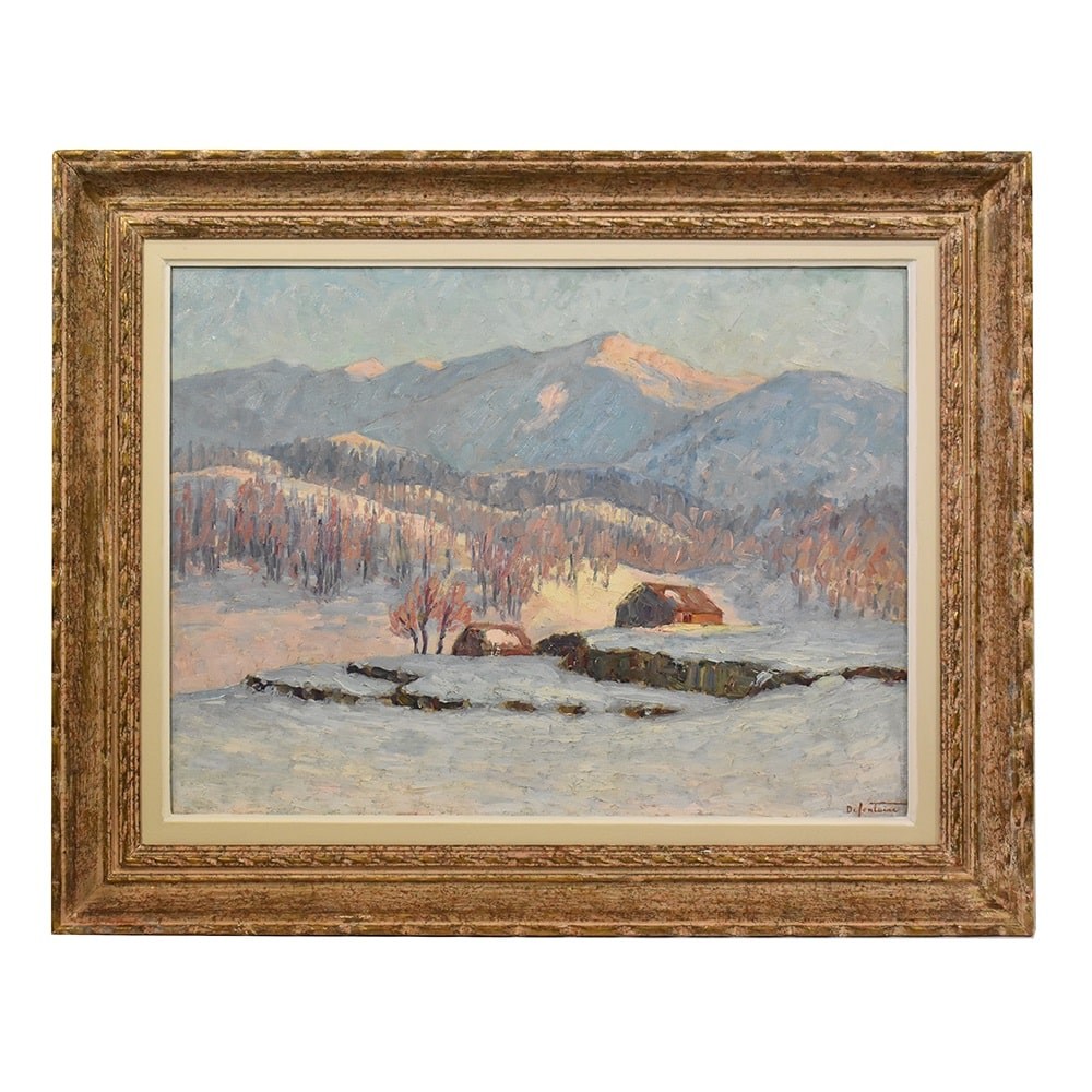 QP 445 a1 antique painting mountain landscape paintings XX century.jpg